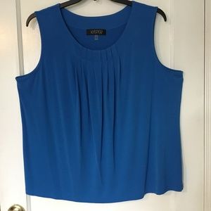 Kasper royal blue office dressy tank top, size 2X, like new condition